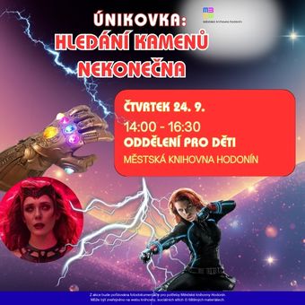 Najdi v knihovně všechny kameny nekonečna. Pomůžeš tak týmu superhrdinů porazit Thanose.